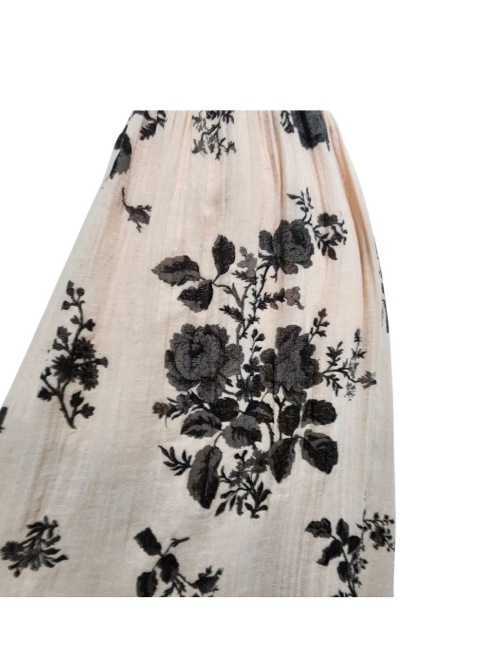Free People Forget Me Not Midi Dress Sz M Peach Floral Cottagecore Smock Boho - Picture 9 of 16